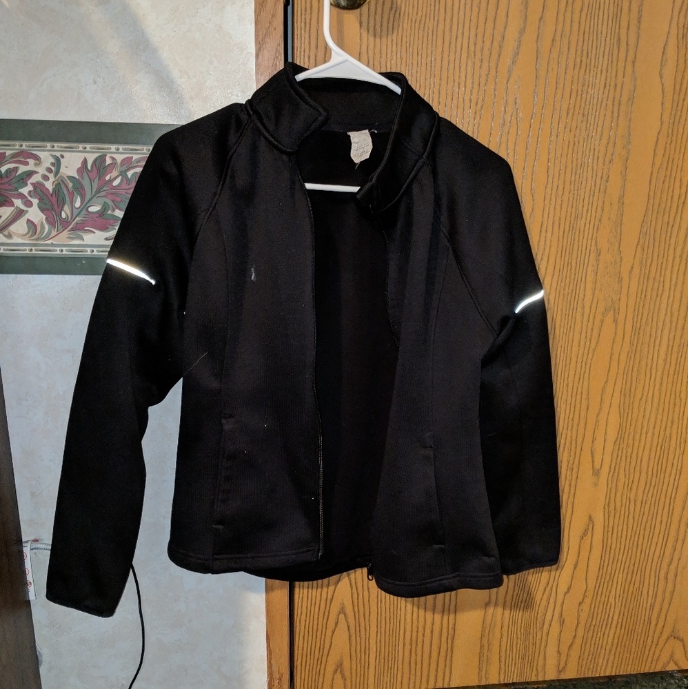 Black jacket with reflectors